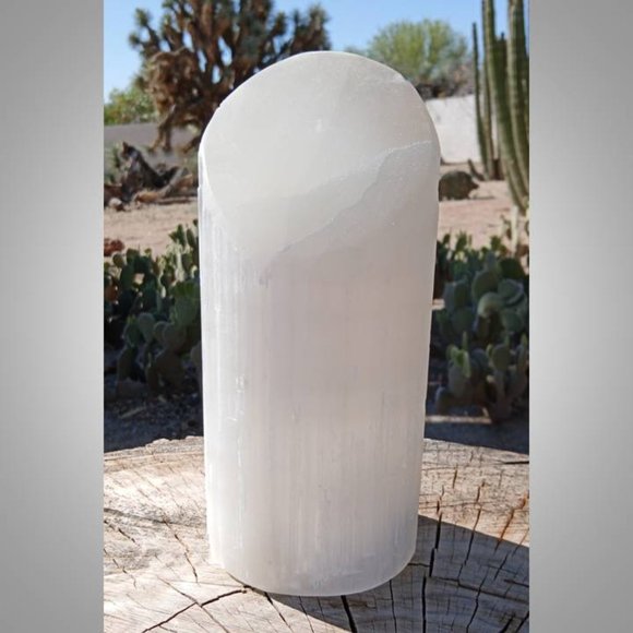 SELENITE slanted lamp Crown CHAKRA : Purification 01 - Picture 4 of 13